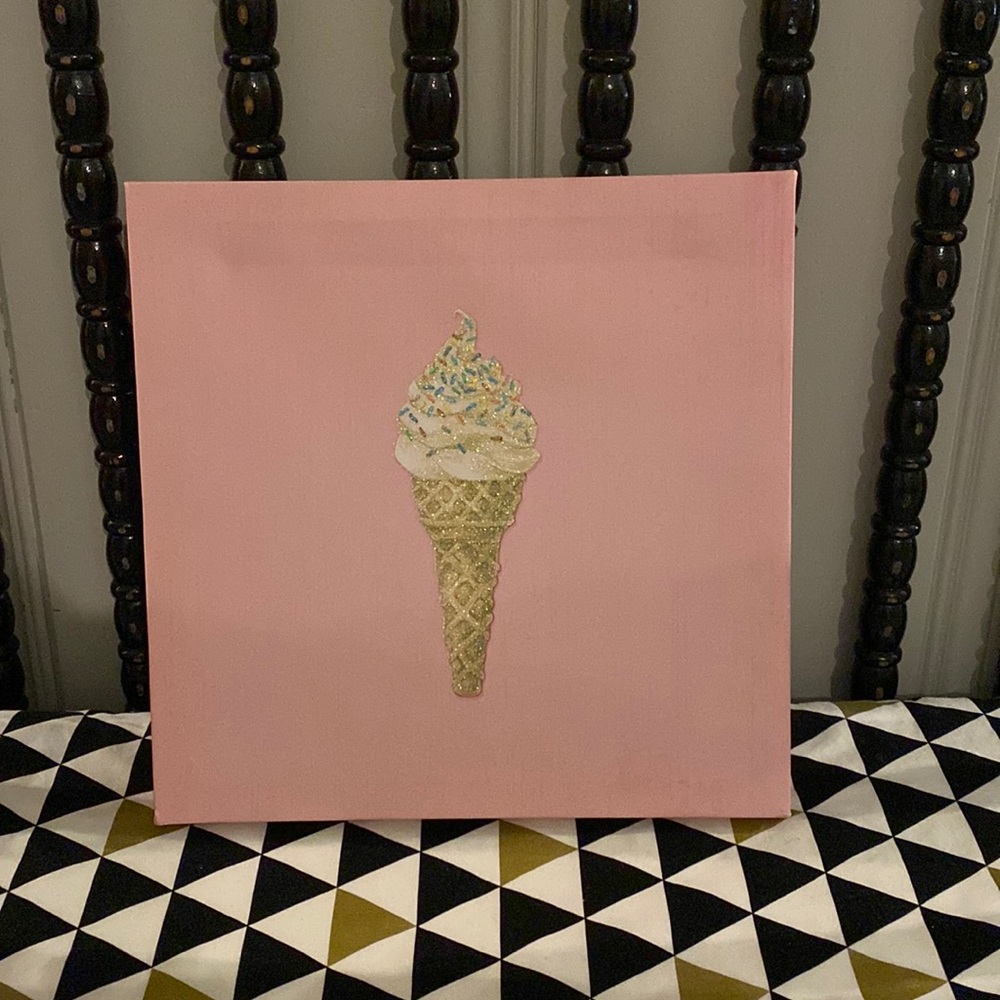 Ice cream picture with glitter